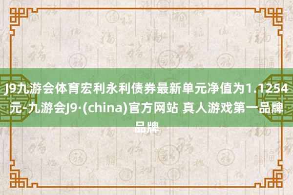 J9九游会体育宏利永利债券最新单元净值为1.1254元-九游会J9·(china)官方网站 真人游戏第一品牌