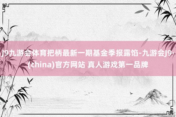 J9九游会体育把柄最新一期基金季报露馅-九游会J9·(china)官方网站 真人游戏第一品牌
