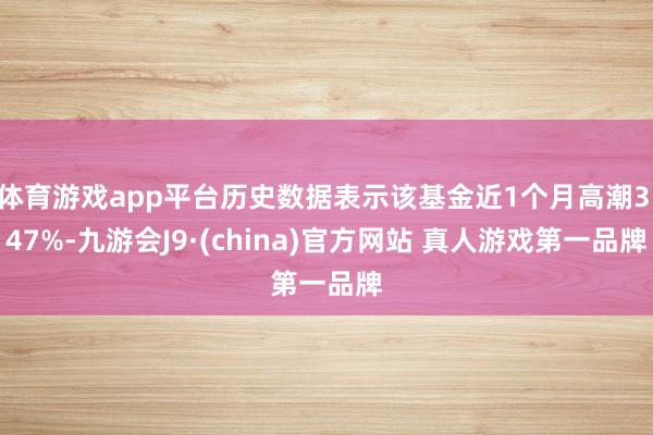 体育游戏app平台历史数据表示该基金近1个月高潮3.47%-九游会J9·(china)官方网站 真人游戏第一品牌